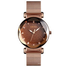 Reloj de pulsera de malla de acero SKMEI Luxury Lady Elegance 9188